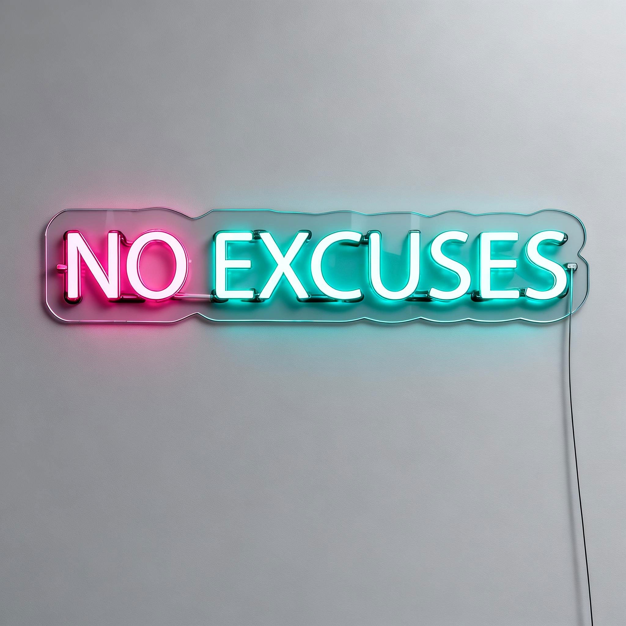 No Excuses GYM neon sign