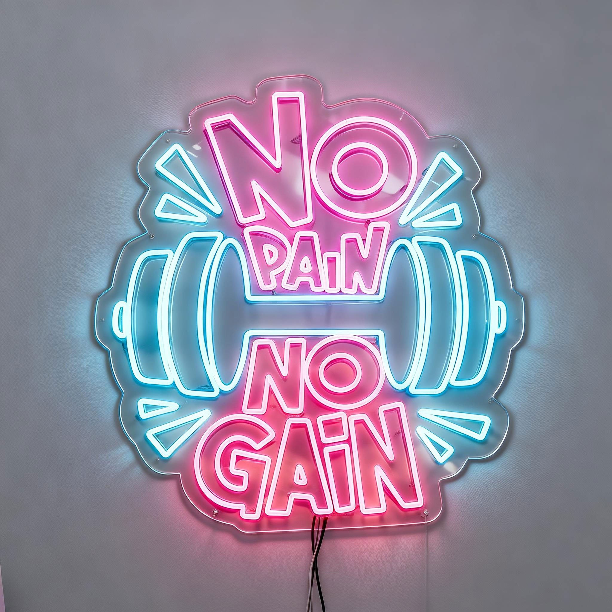 No Pain No Gain Barbell neon sign