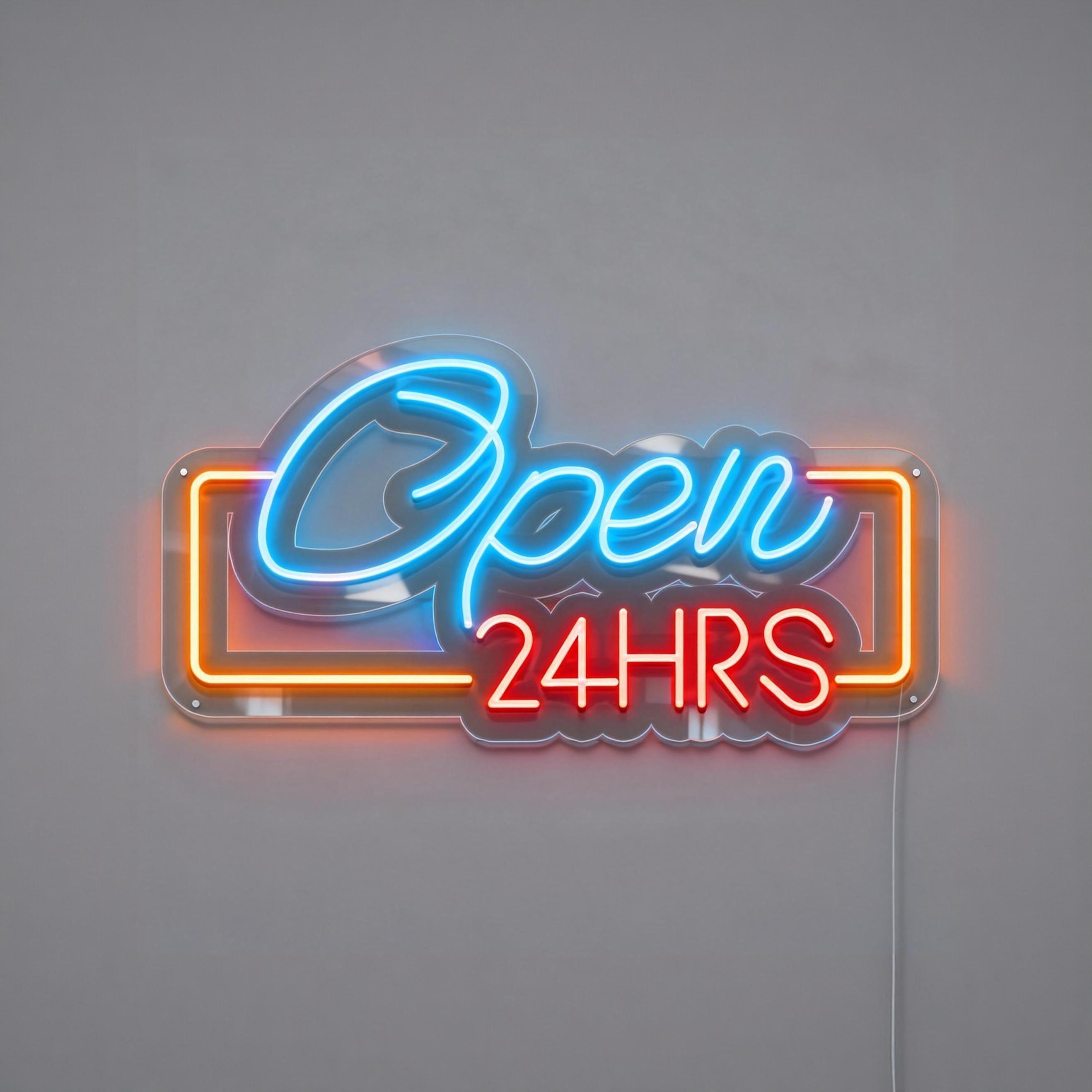 Open 24hrs Neon Sign