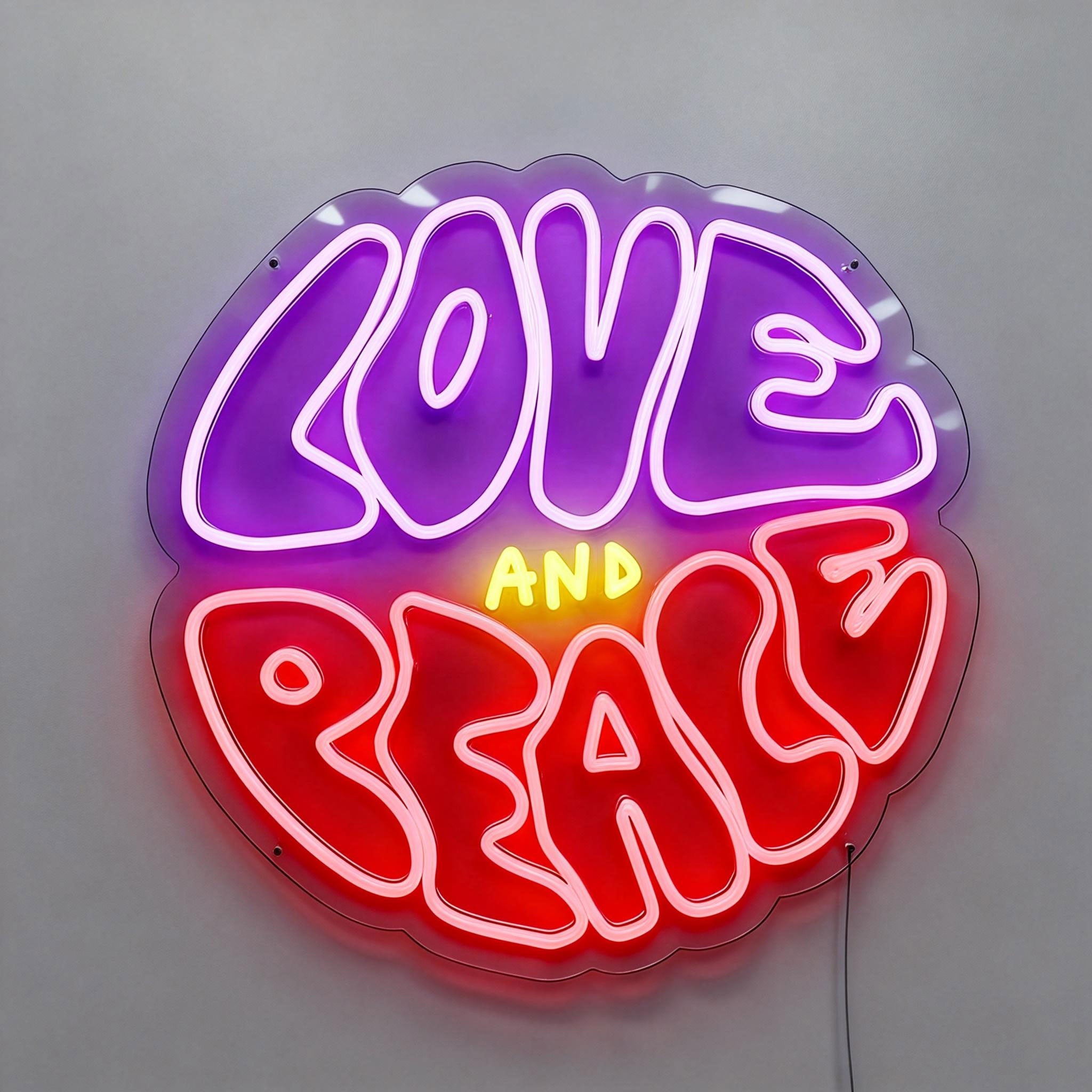 Peace And Love Neon Sign
