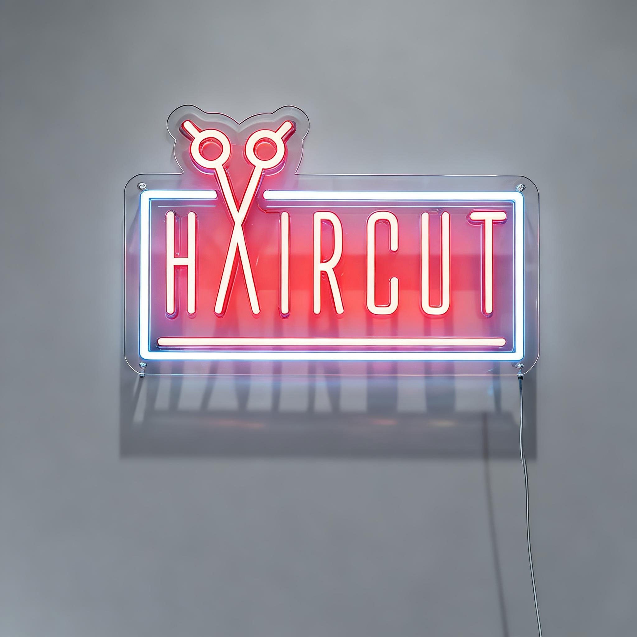 Scissors Cut Hair Neon Sign