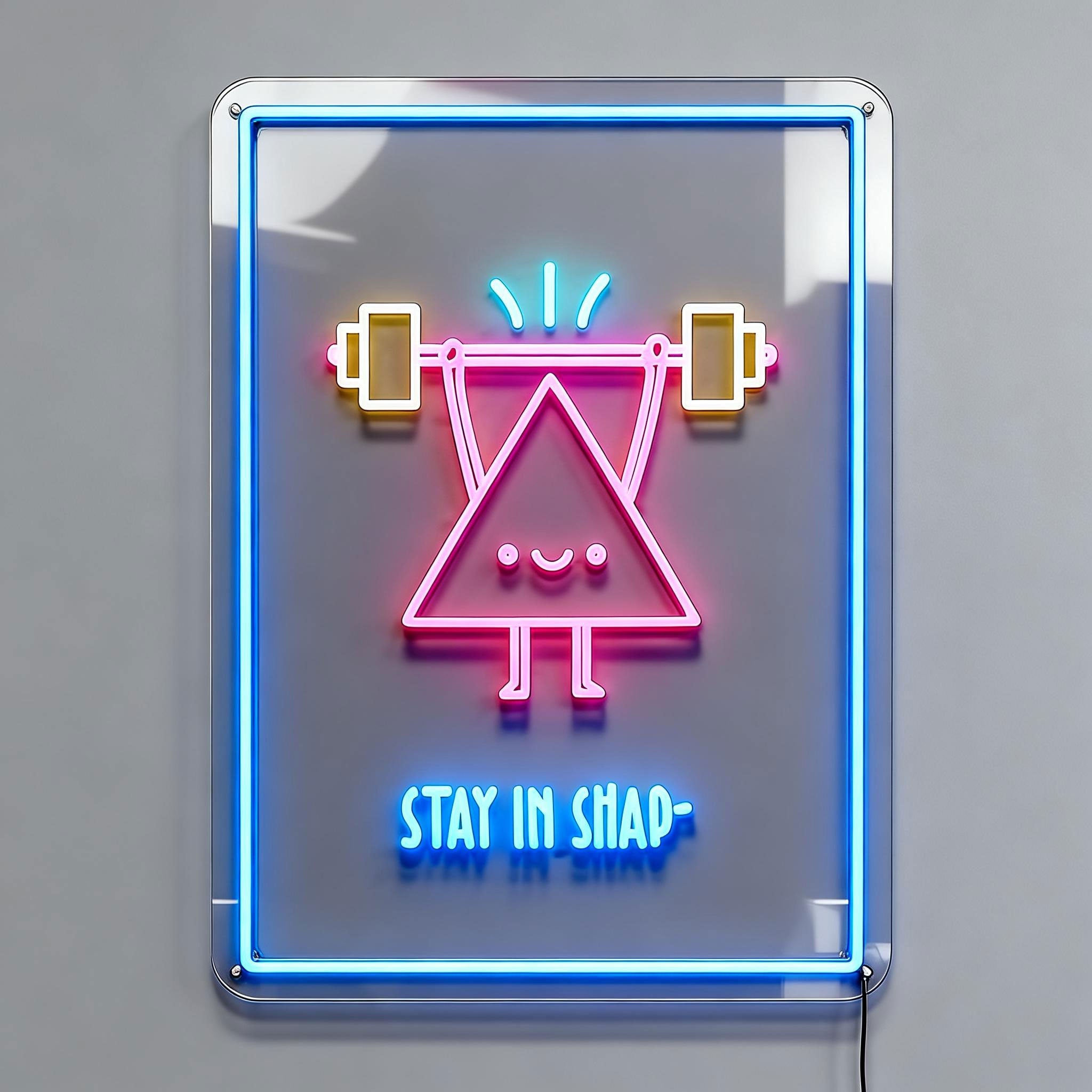 Stay In Shape Barbell Neon Sign