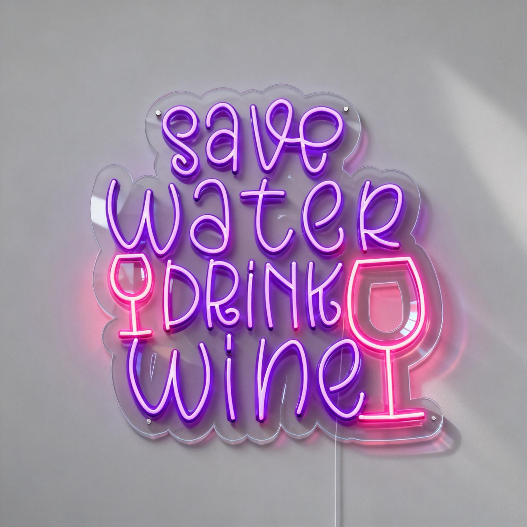 Save Water Drink Wine! Neon Sign