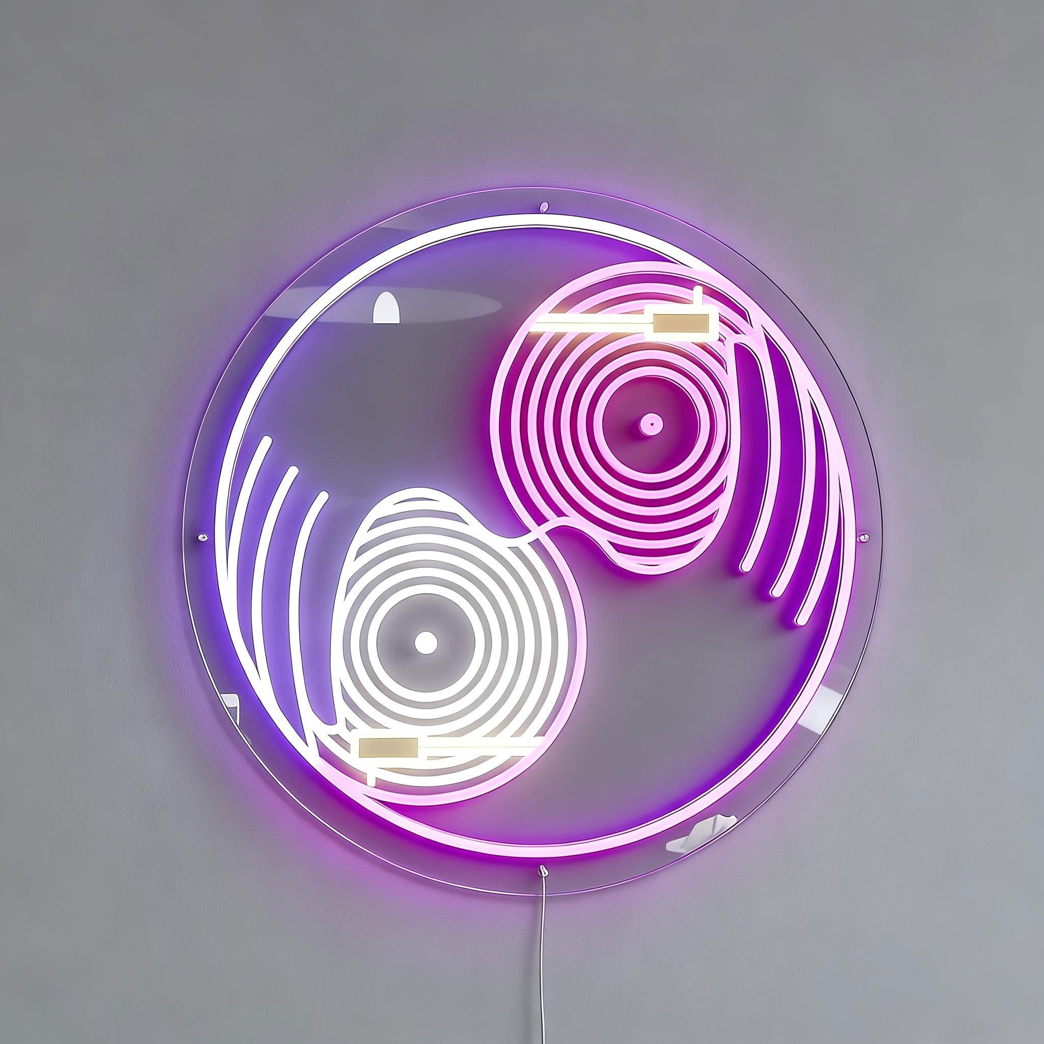 Tai Chi Red and Blue Live Music Neon Sign