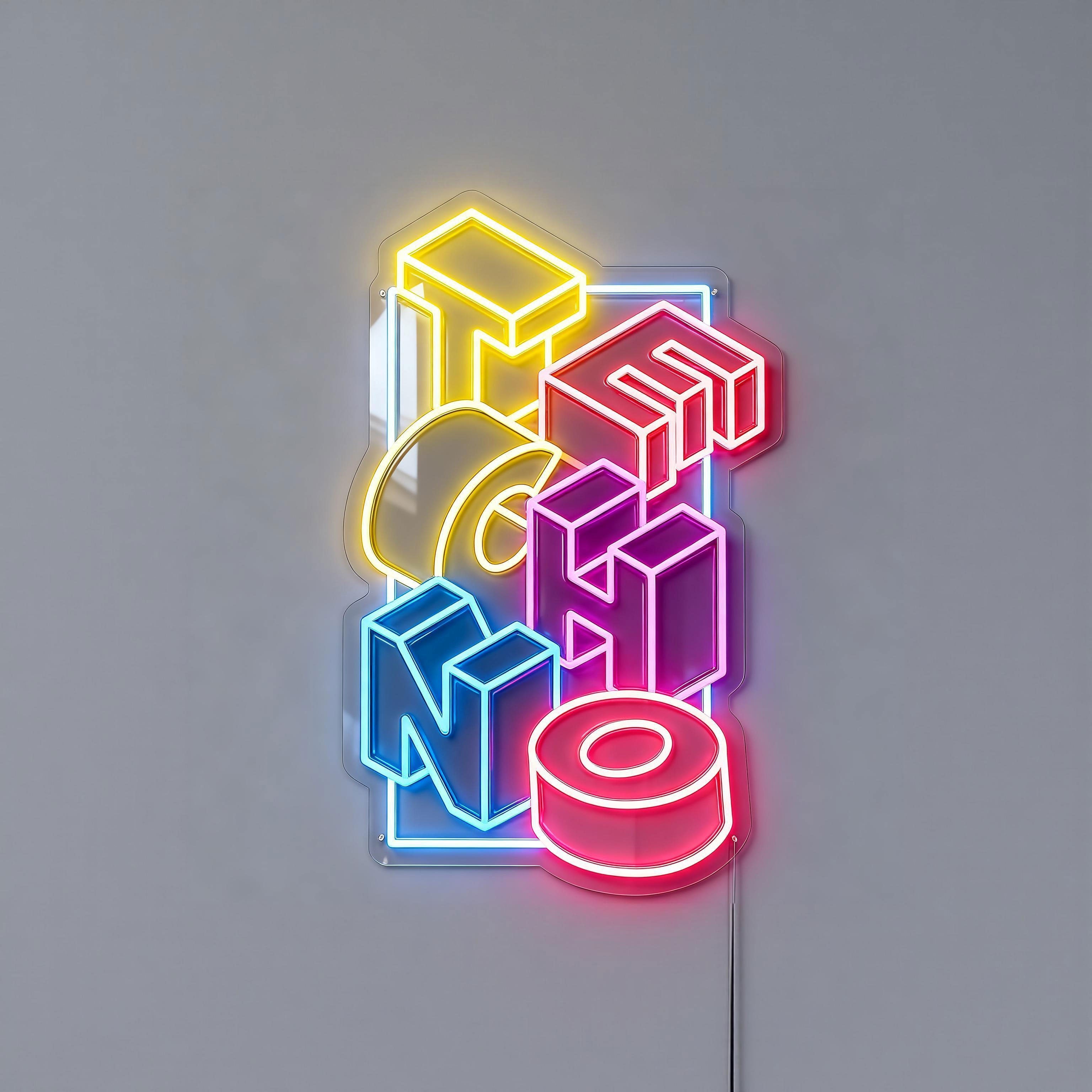 Techno Music Neon Sign