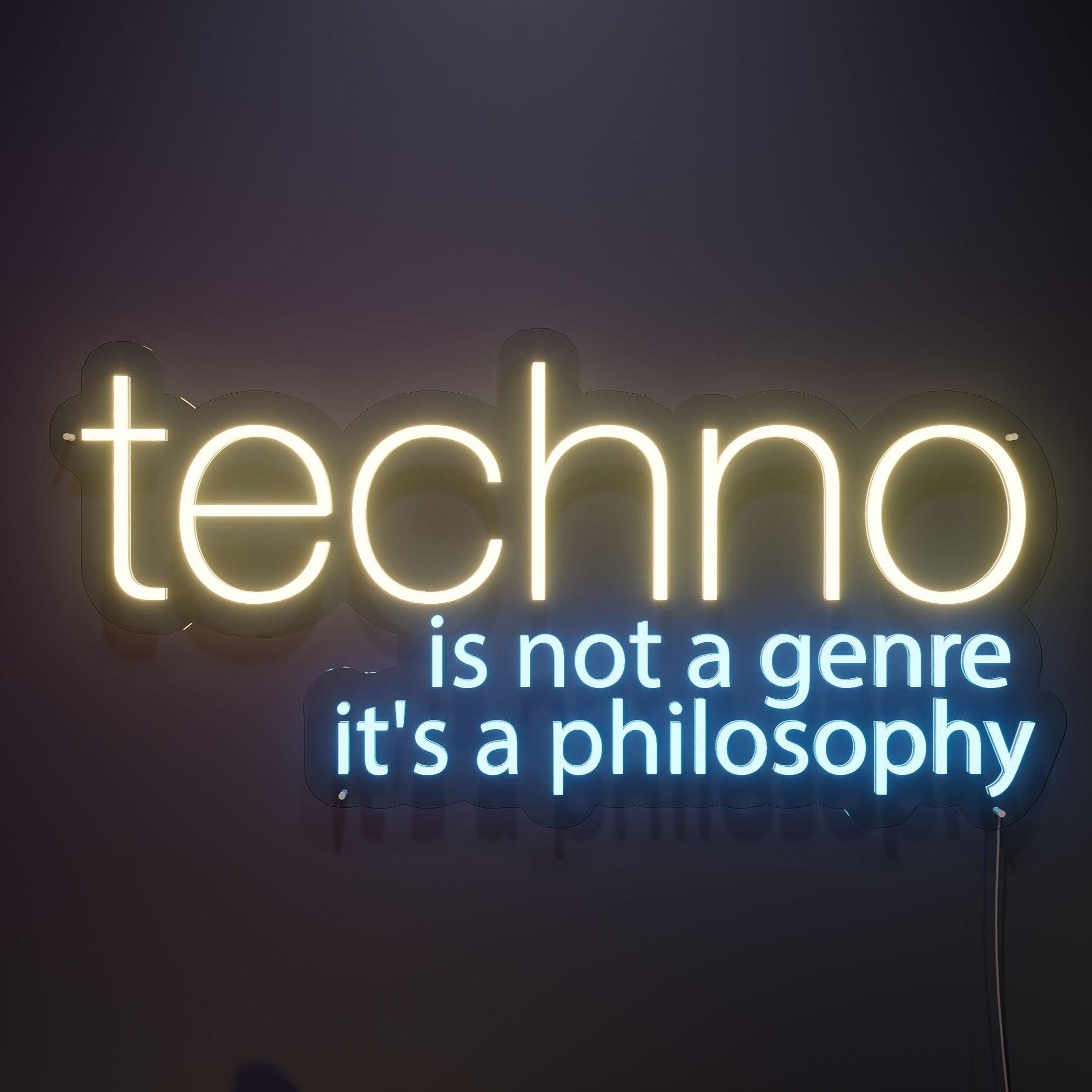 Techno Is Not A Genre Music Neon Sign mult