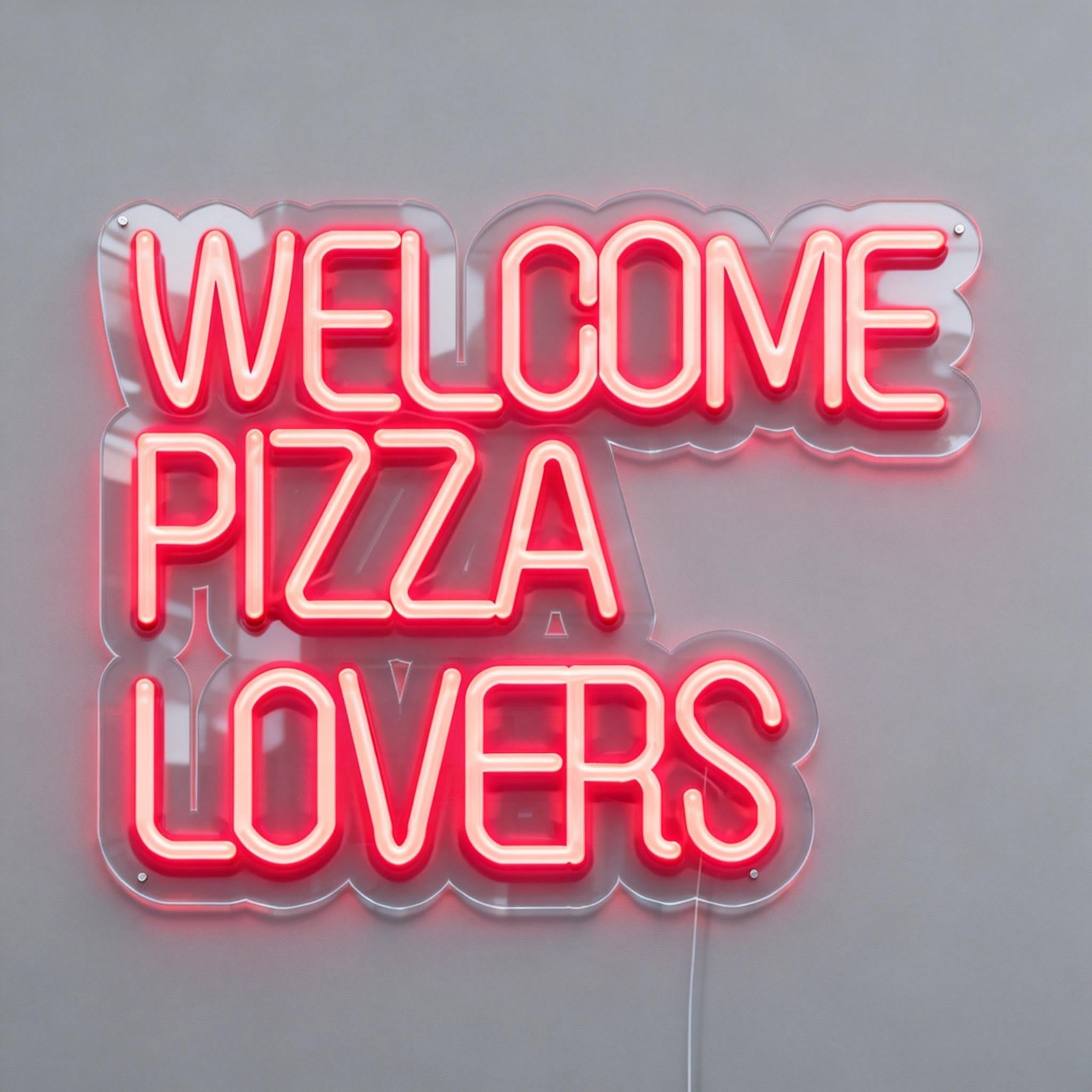 Welcome Pizza Lovers Neon Sign