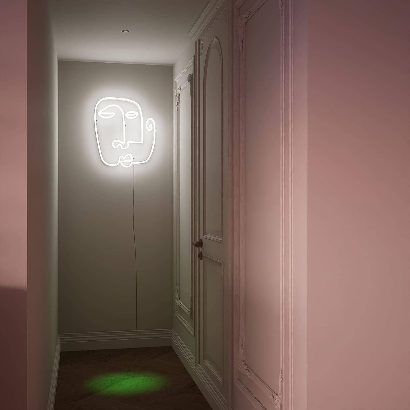 Abstract Neon Sign Puzzle Face — Custom LED Neon Sign & Wall Decor Art