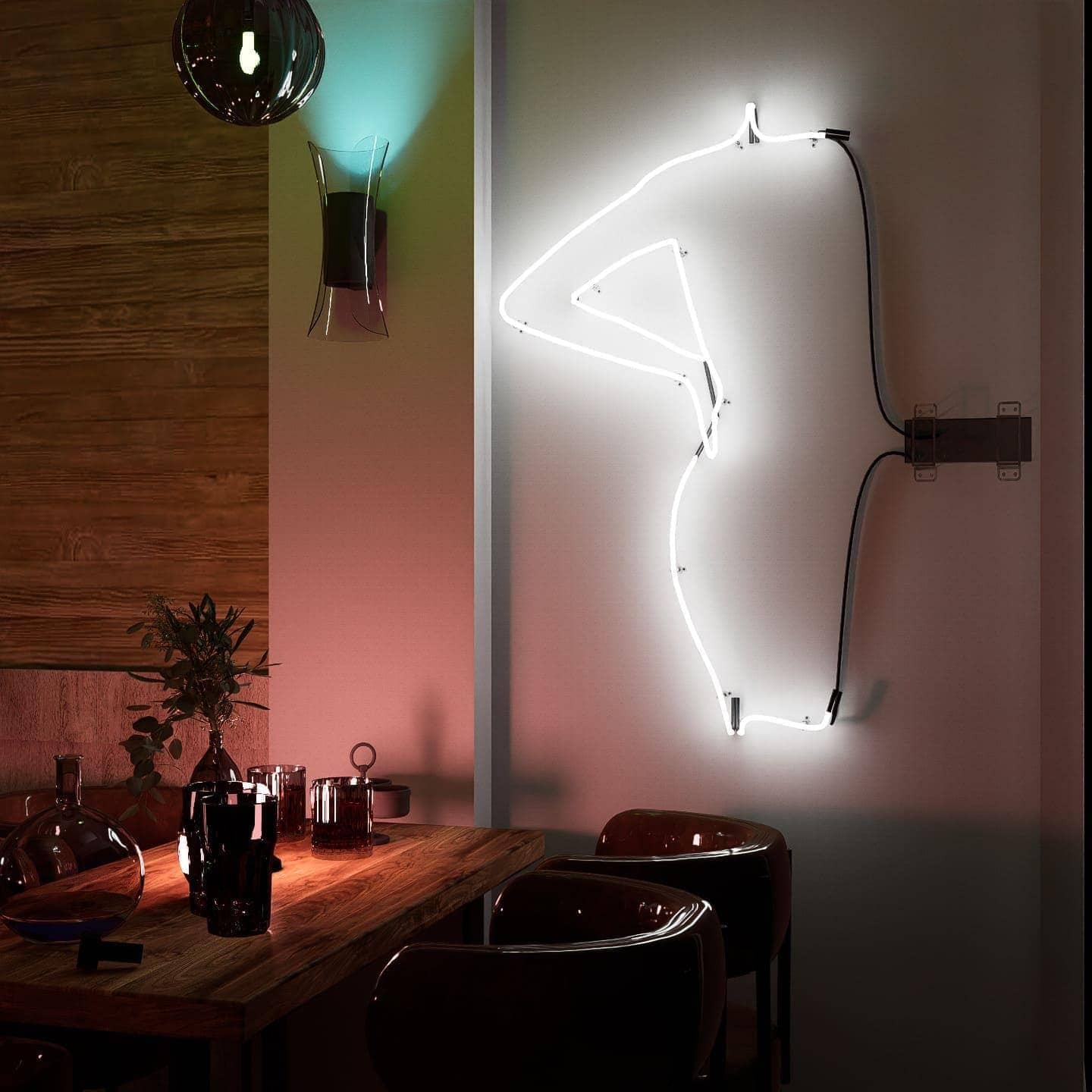 Love neon signs from Neon Lady collection enhancing romantic ambiance