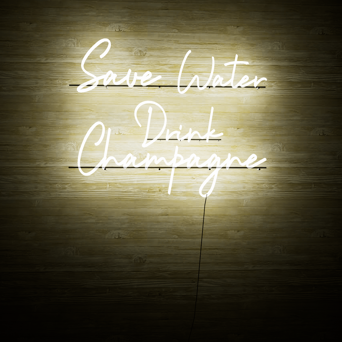 Save Water Drink Champagne Neon Signs for a Bar — Custom LED Neon Sign