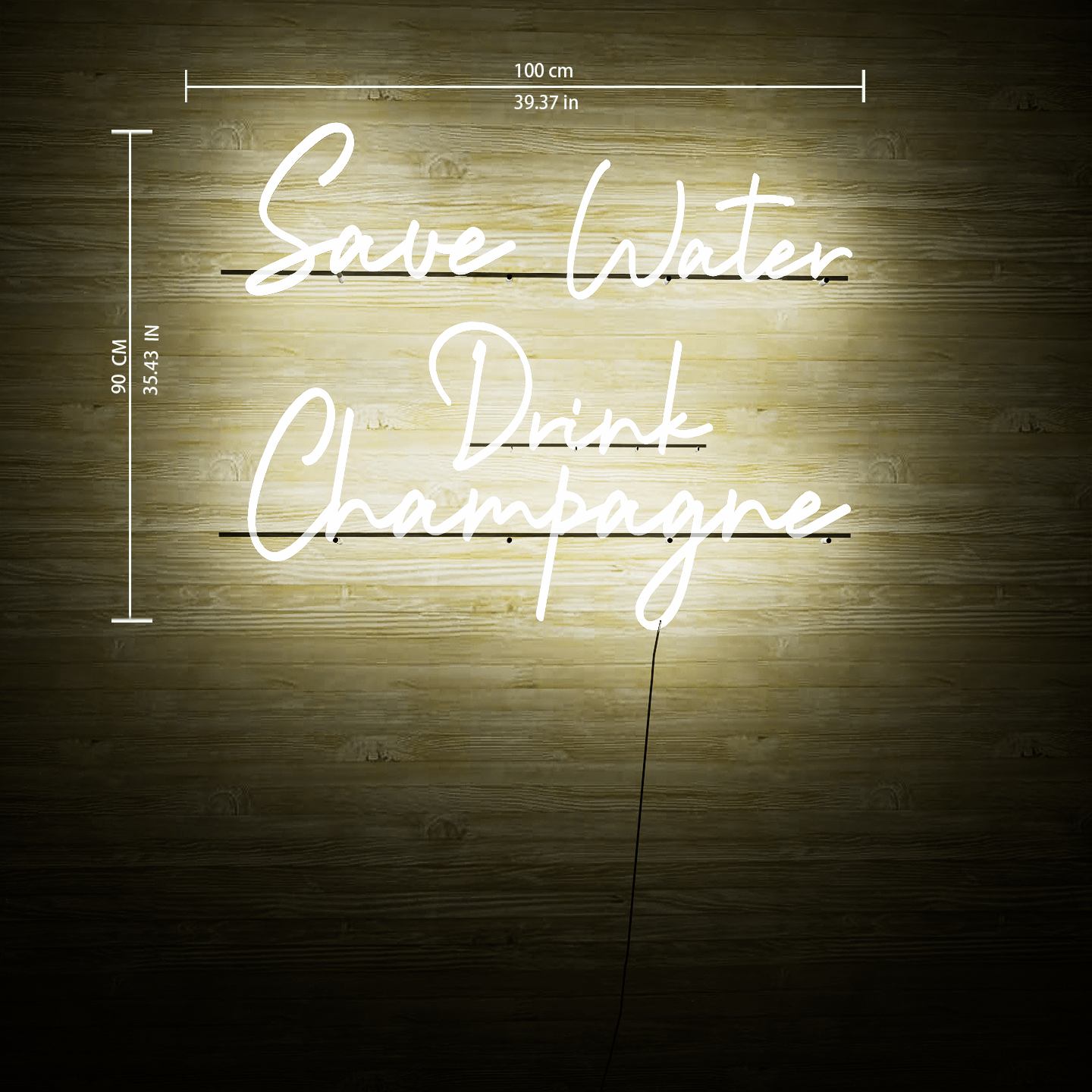 LED Neon Sign-Save Water Drink Champagne
