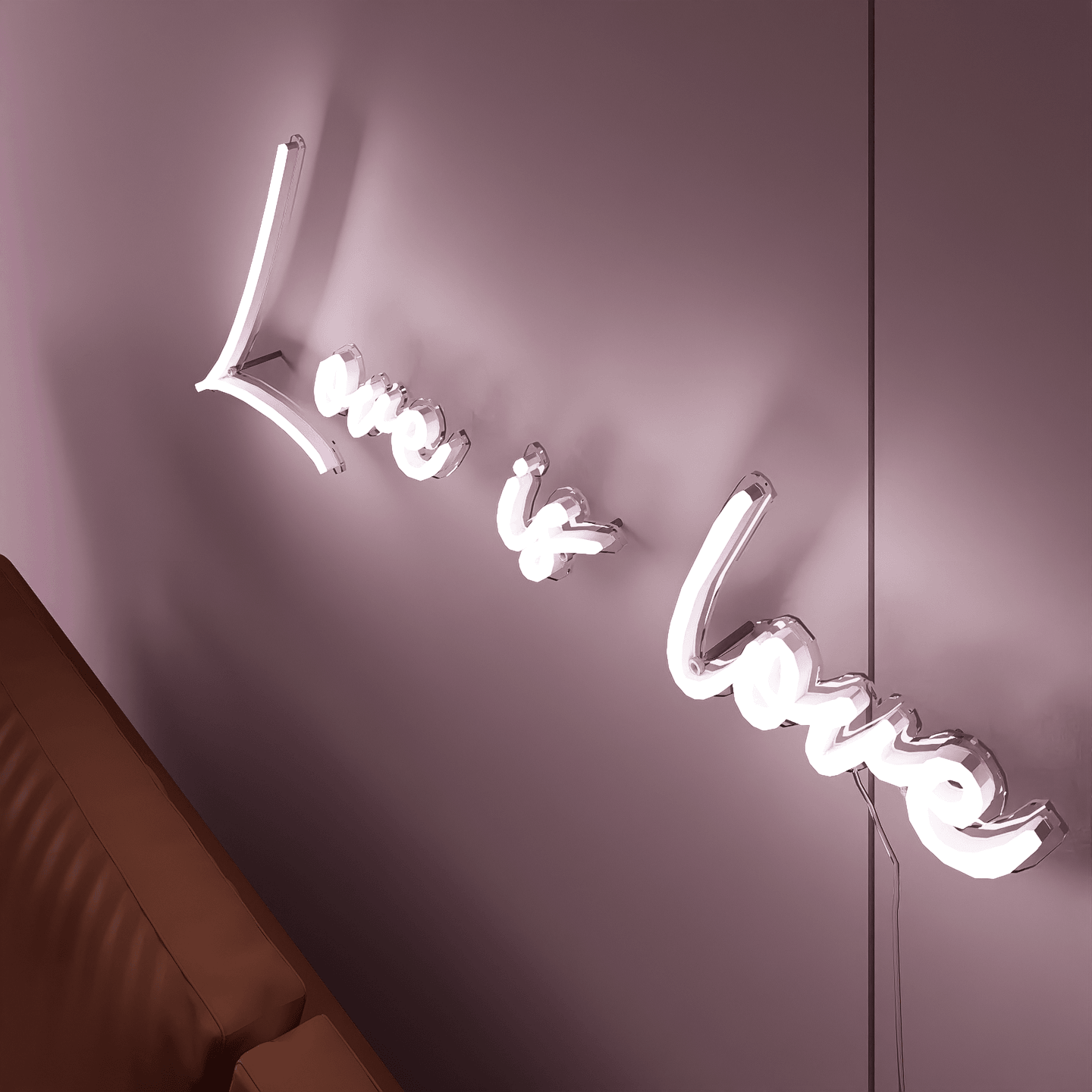 side-shot-of-lit-white-neon-lights-hanging-on-wall-for-display-love-is-love