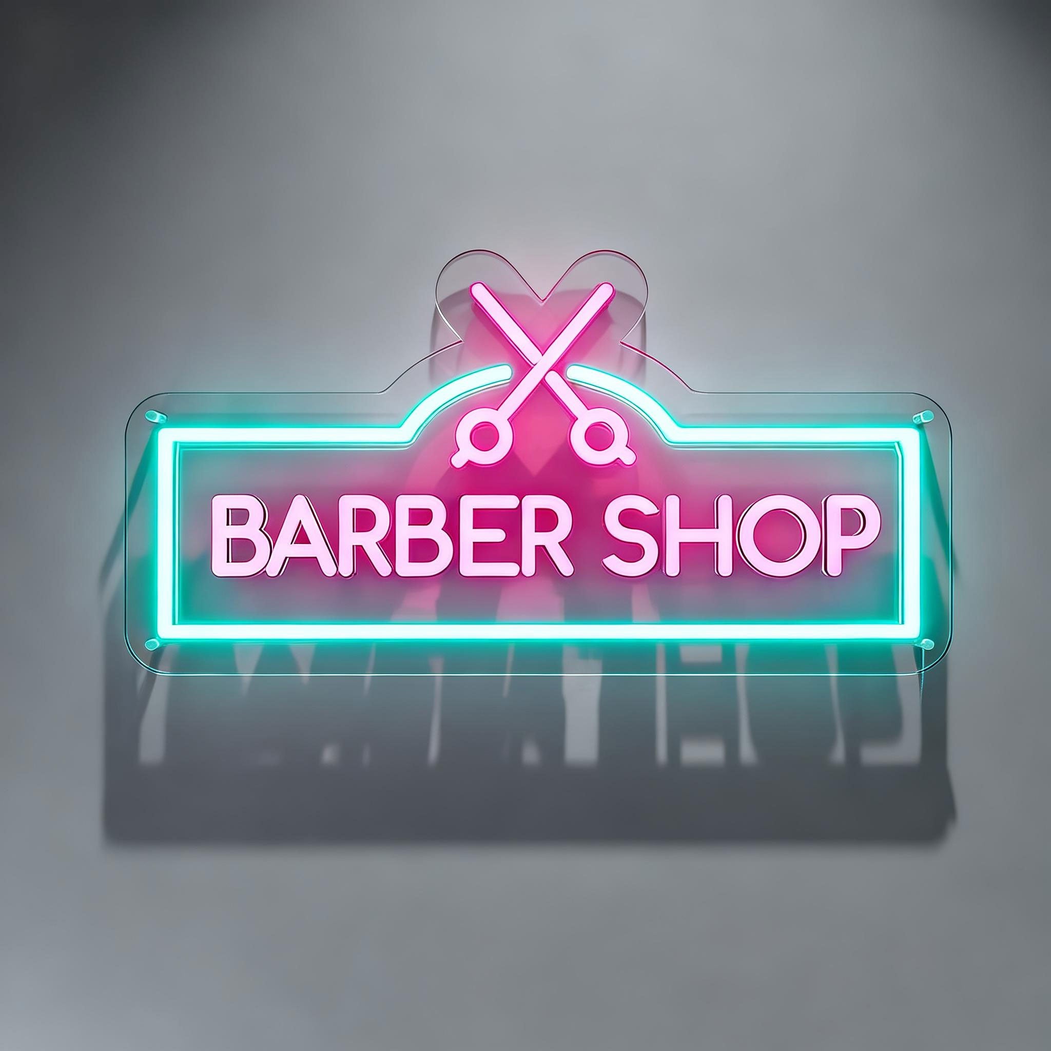 Barber Shop Sign in Neon