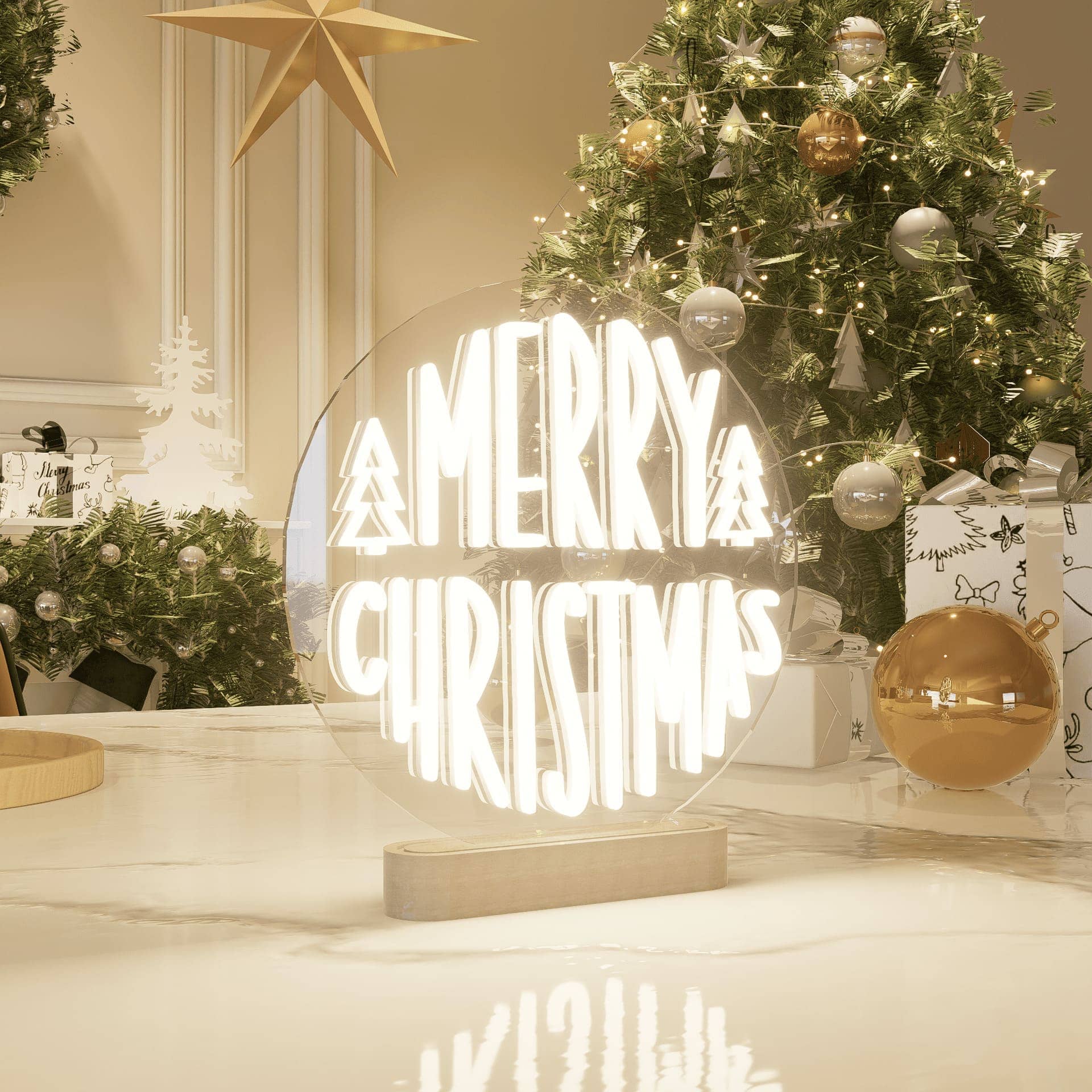 Neon Noel: Santa Claus Tabletop Lights