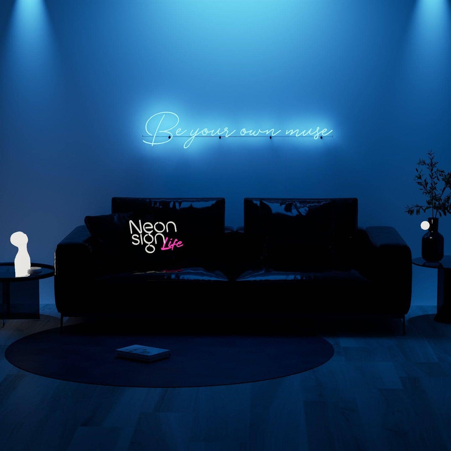 dark-night-lit-blue-neon-lights-hanging-on-the-wall-for-display-be-your-own-muse