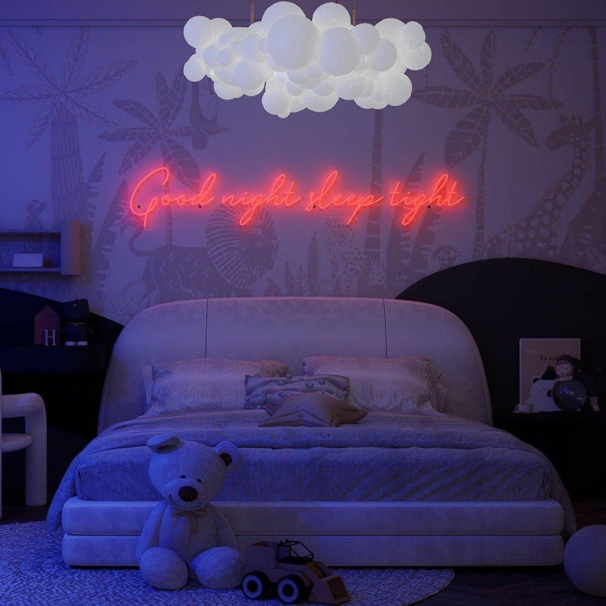 red-neon-picture-lit-up-at-night-for-display-on-the-wall-good-night-sleep-tight