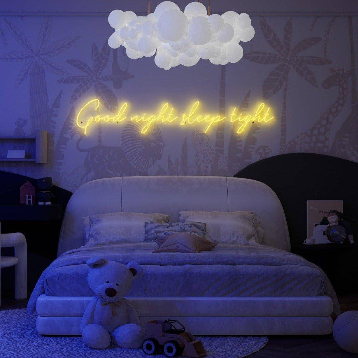 yellow-neon-picture-lit-up-at-night-for-display-on-the-wall-good-night-sleep-tight