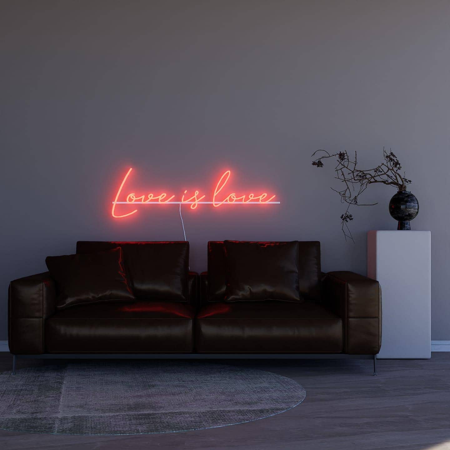 dark-night-shot-with-lit-red-neon-lights-hanging-on-the-wall-for-display-love-is-love