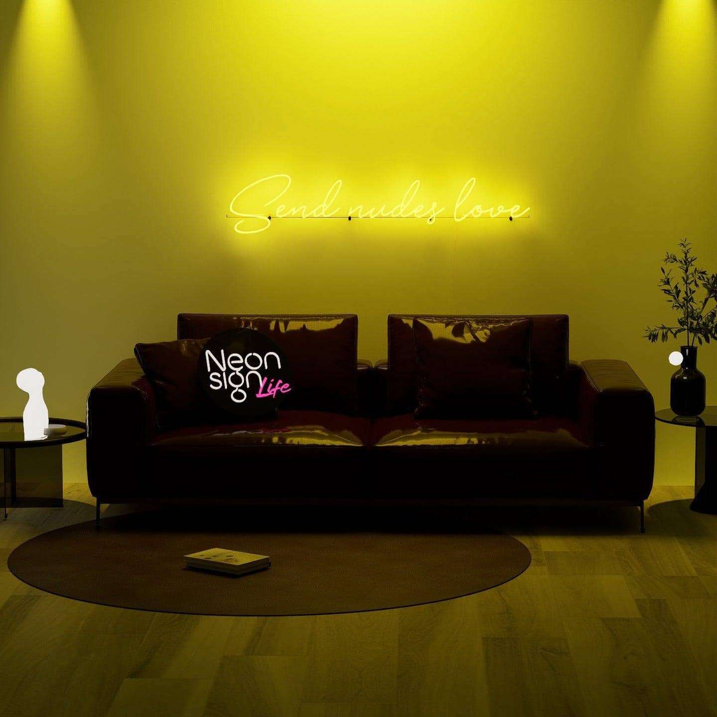 golden-neon-lights-illuminated-in-the-dark-and-hung-on-the-wall-for-display-send-nudes-love