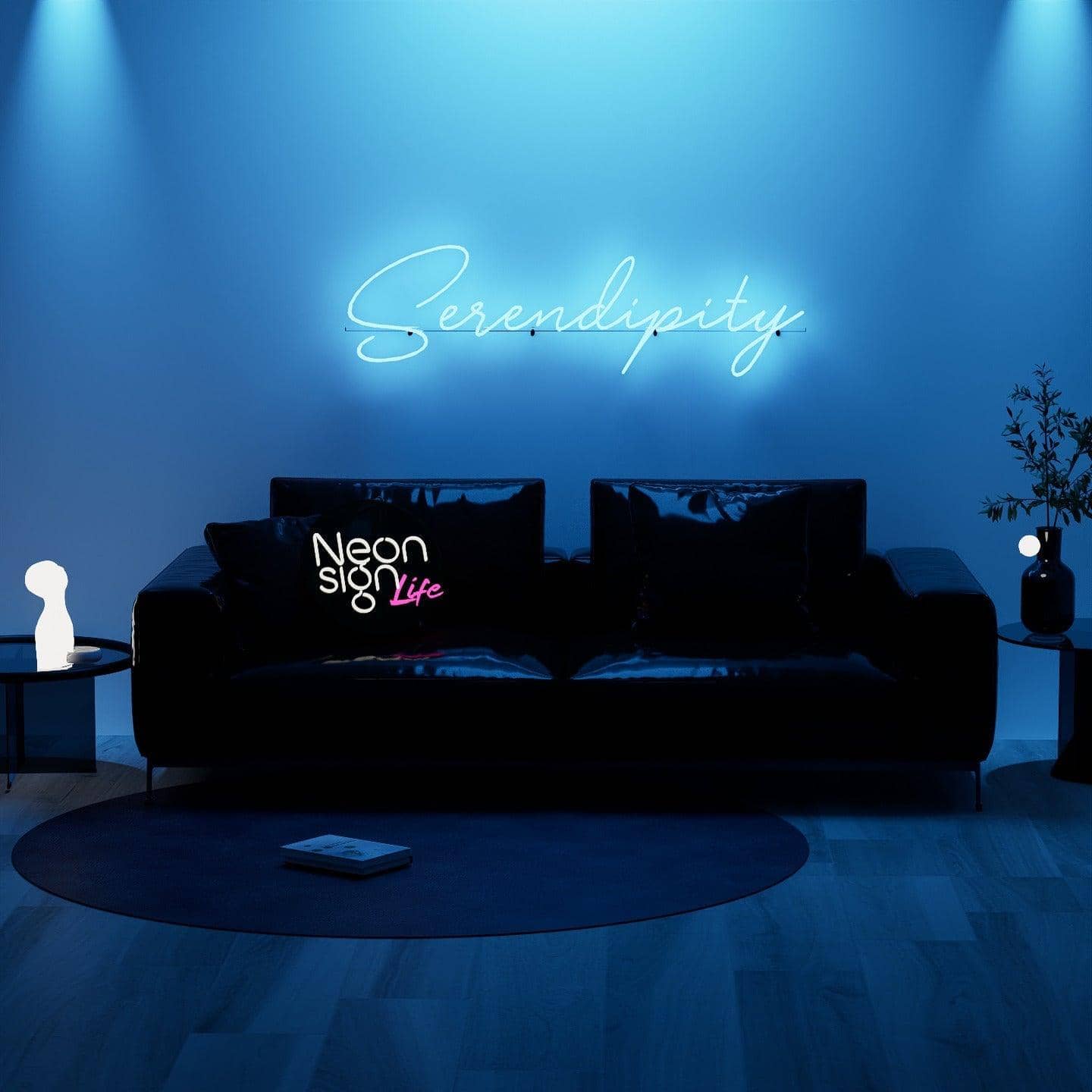 dark-night-lit-blue-neon-lights-hanging-on-the-wall-for-display-srendipity