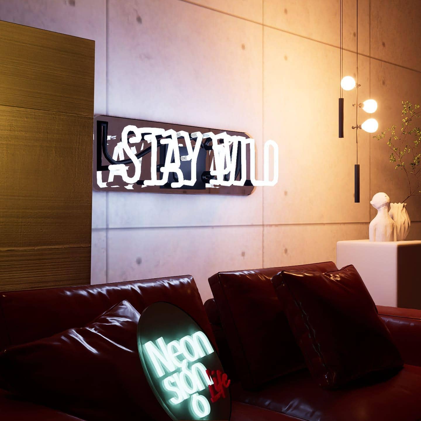 Stay Wild glass neon sign radiating the essence of love and adventure