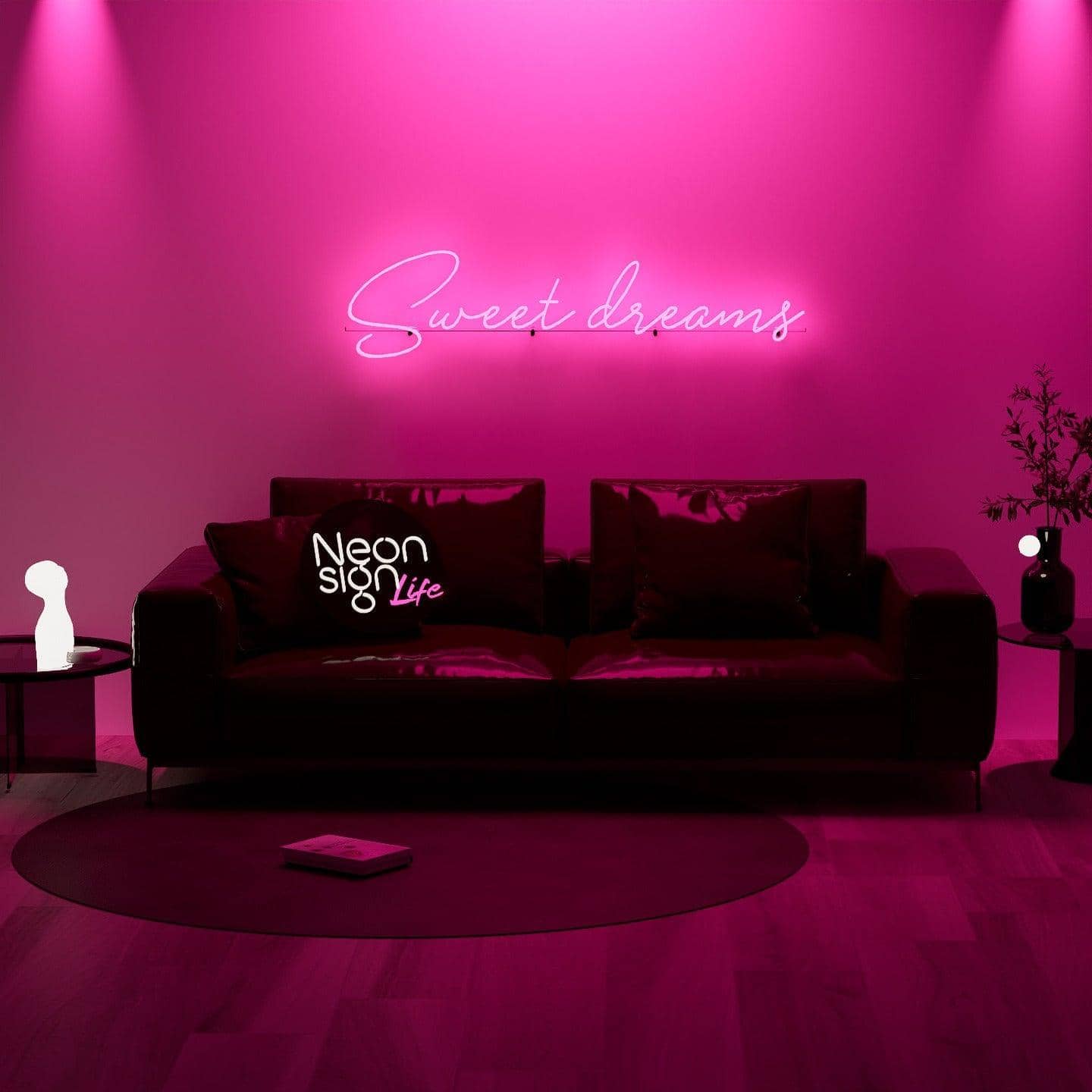dark-night-lit-pink-neon-lights-hanging-on-the-wall-for-display-sweet-dreams