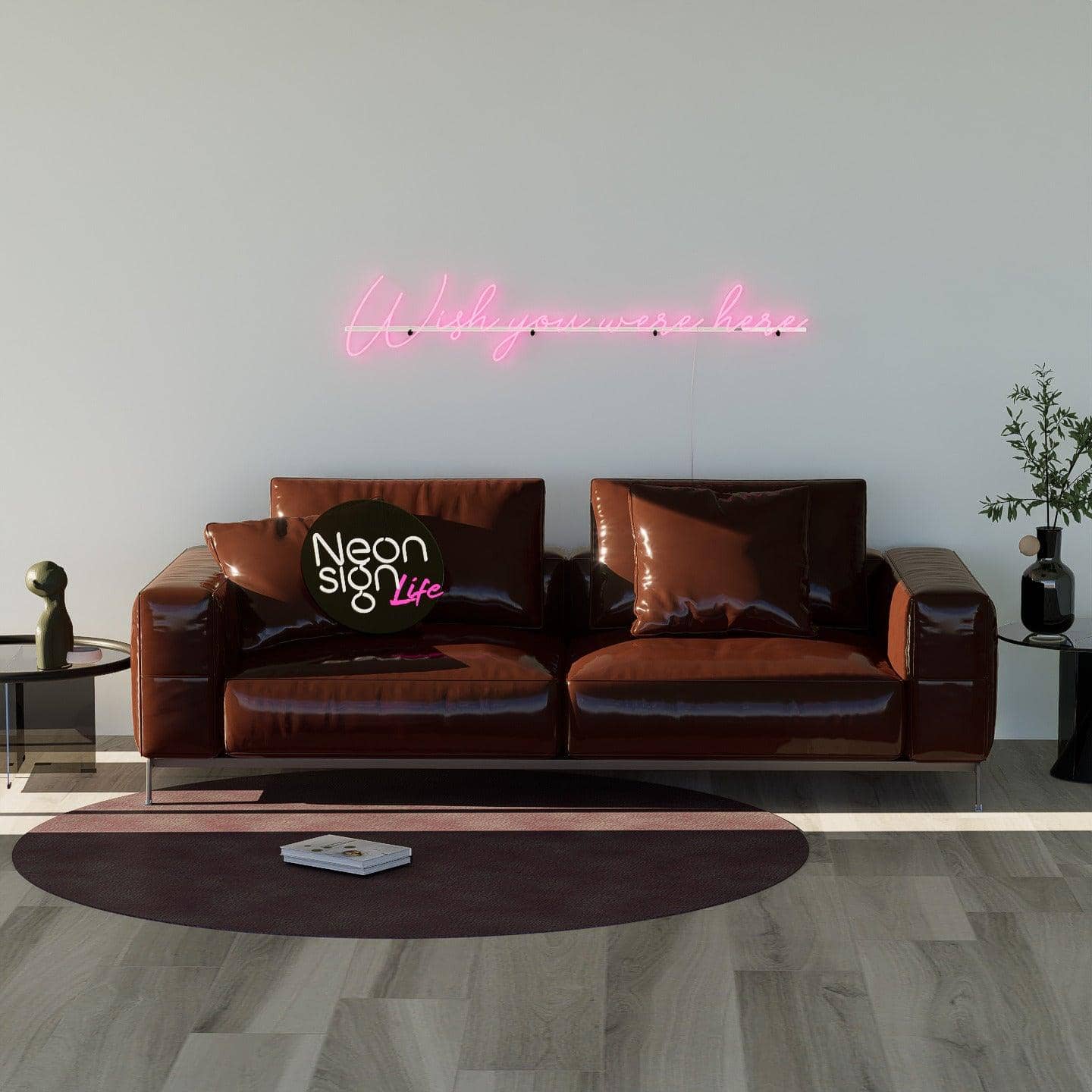 shot-of-lighted-pink-neon-lights-hanging-on-the-wall-during-the-day-wish-you-were-here